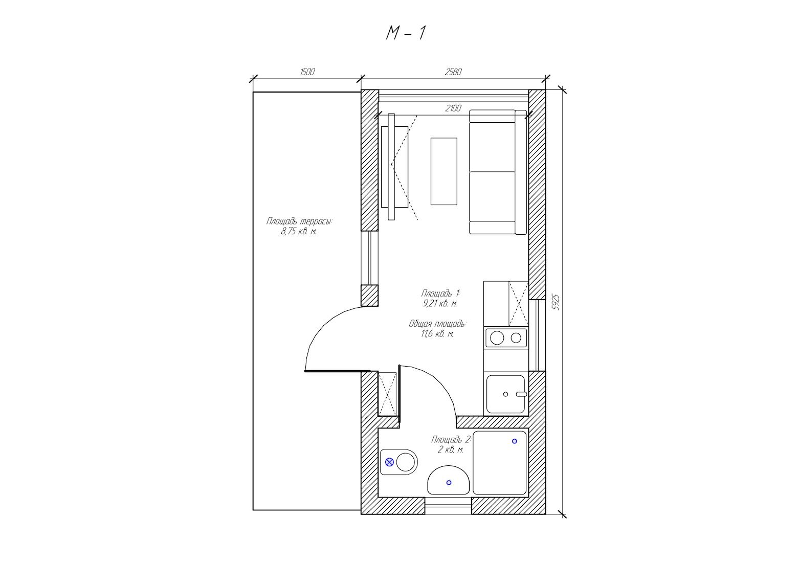 Планировка проекта Gleden «M-1»
