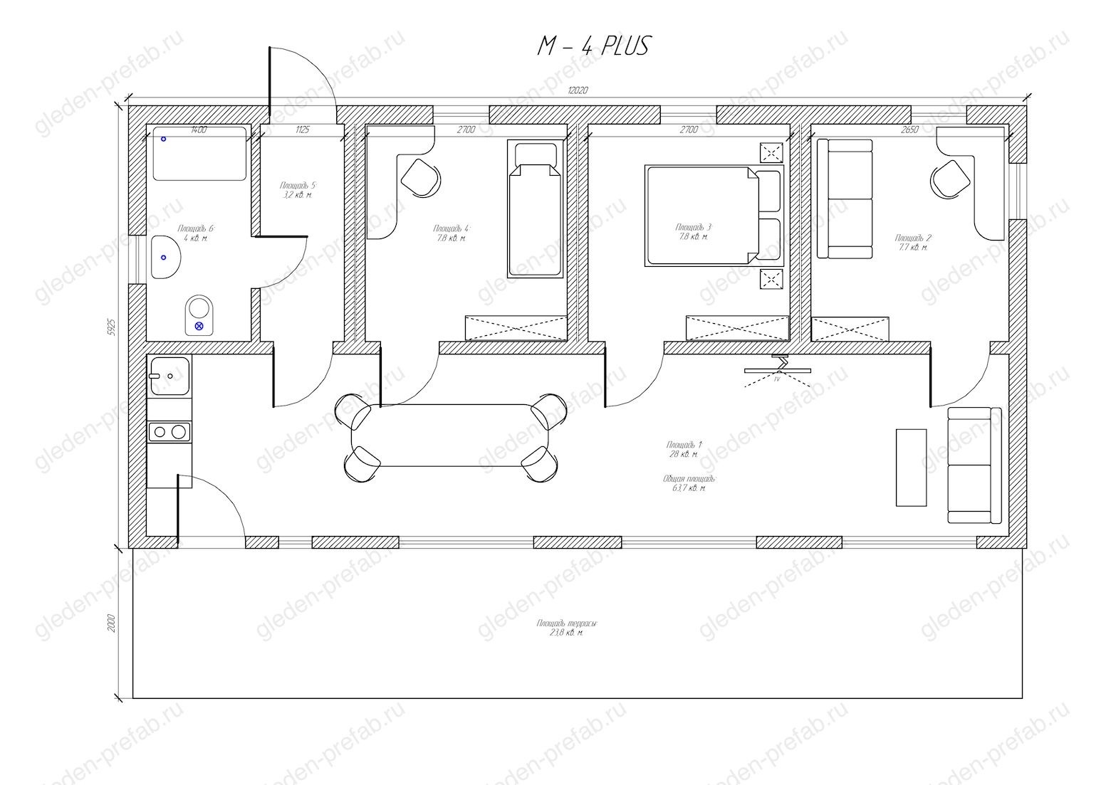 Планировка проекта Gleden «M-4 Plus»